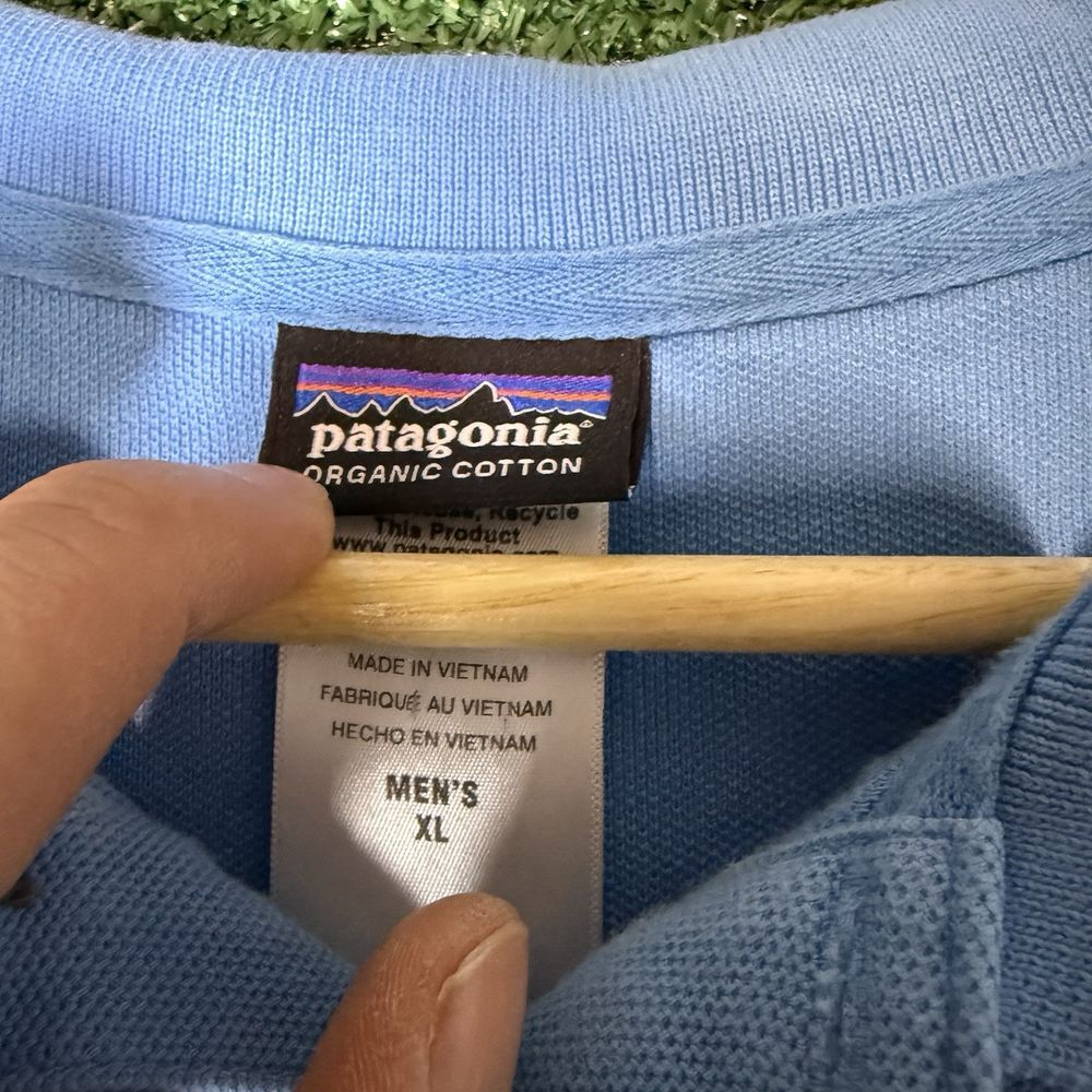 Mens Patagonia Polo Shirt Short Sleeve Size XL Solid Light Blue Gorpcore Cotton - Picture 5 of 7